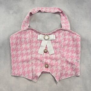 Pink halter crop top